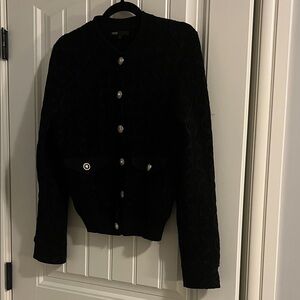 Maje Black Formal Cardigan with Gold-Tone Buttons